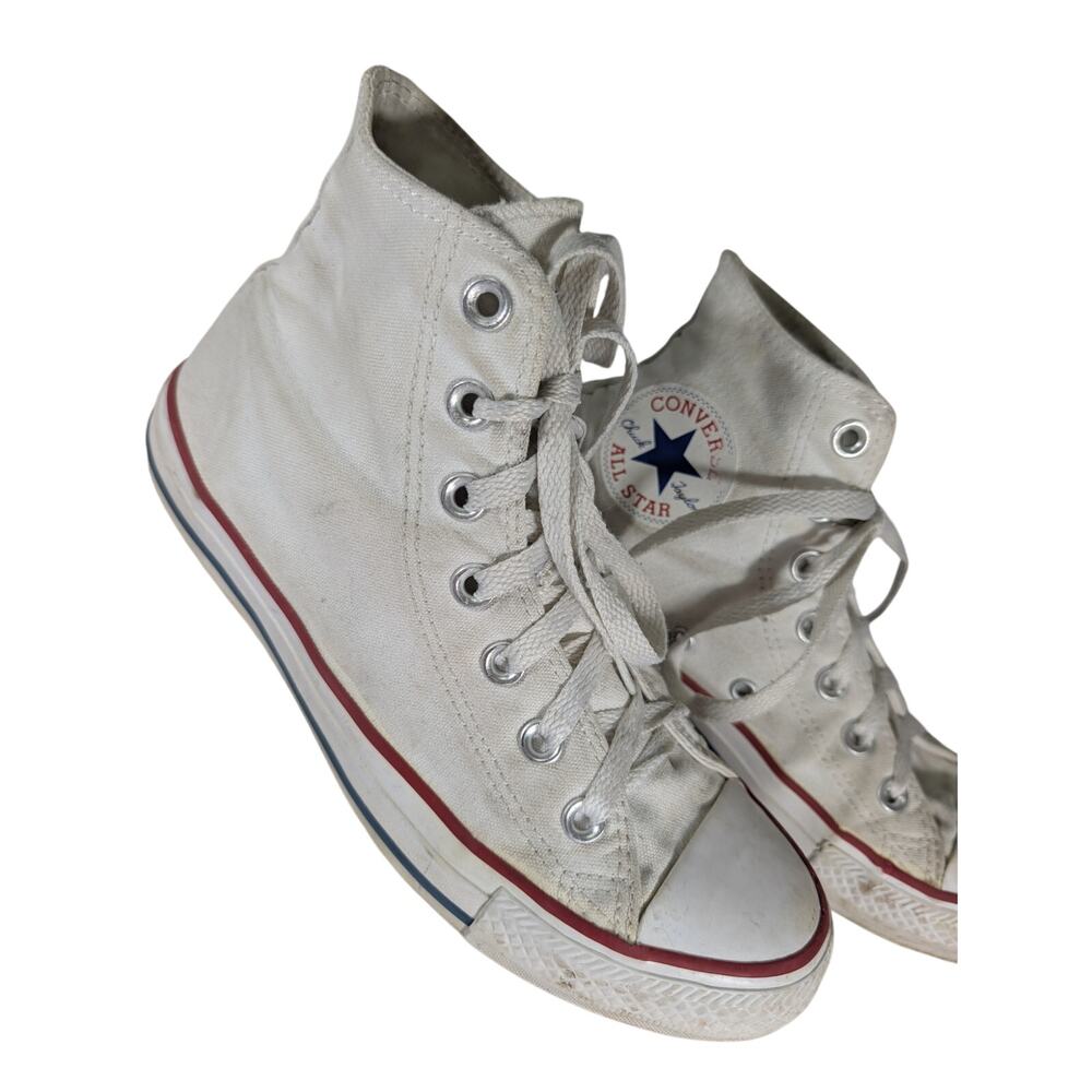 CONVERSE! CHUCK TAYLOR ALL STAR WHITE CANVAS & RUBBER SNEAKERS, TENNIS SHOES! 7M